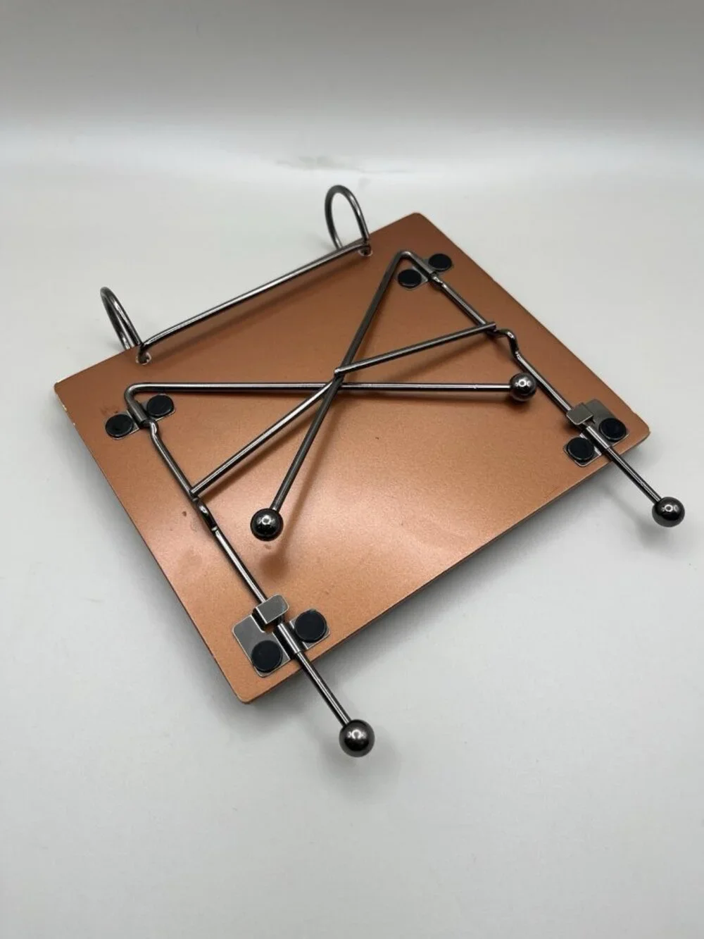 VTG Y2K Copper Tone Tabletop Flip Photo Album Floral Metal Easel Stand Cottage